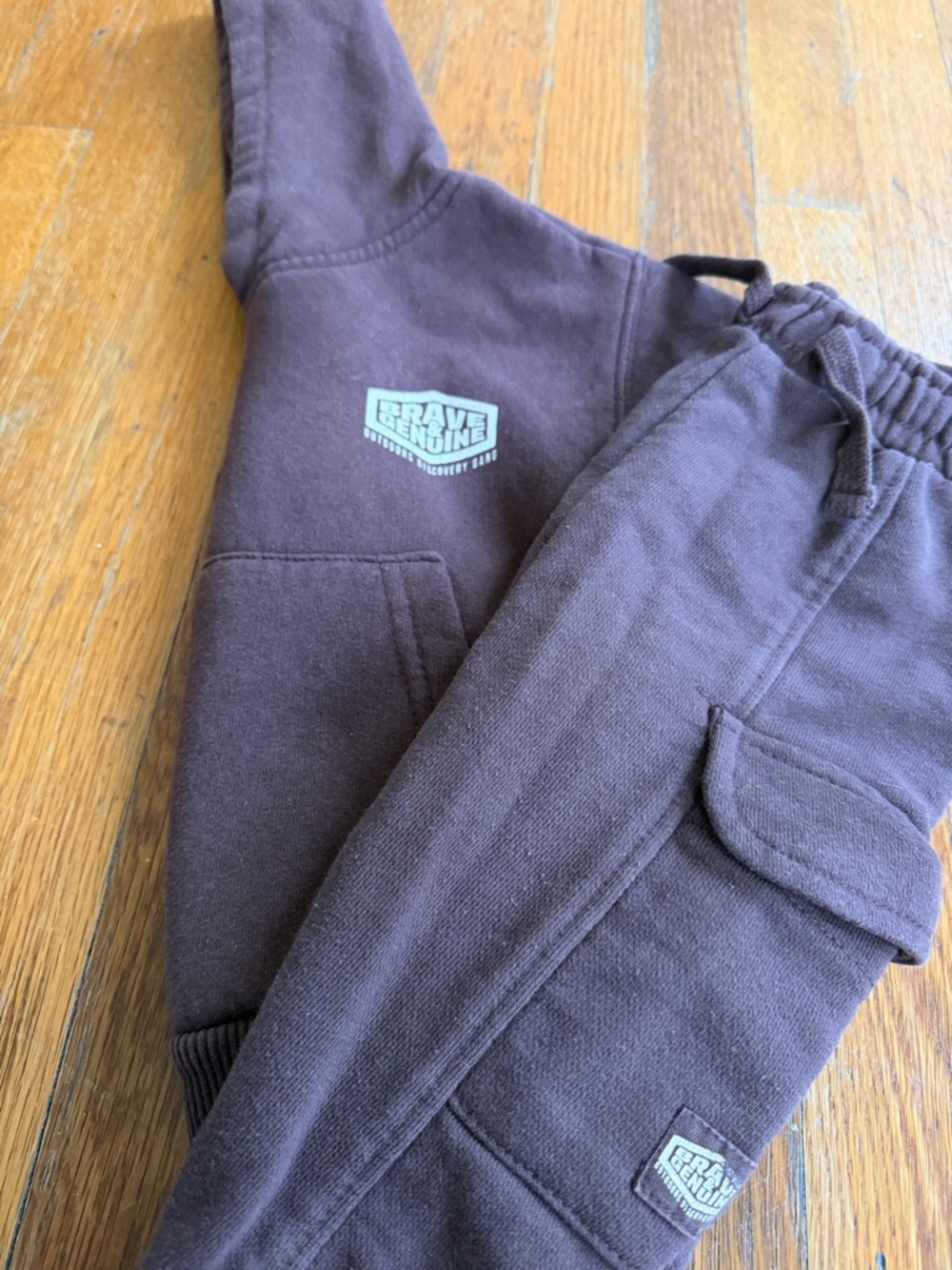 Zara Kids Chocolate Brown Hoodie & Cargo Joggers Set - Picture 2 of 2